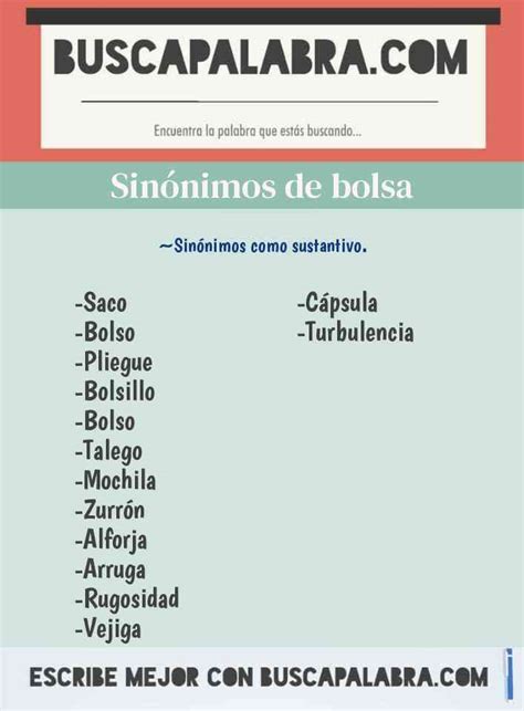 14 Sinónimos y Antónimos para Bolsa .